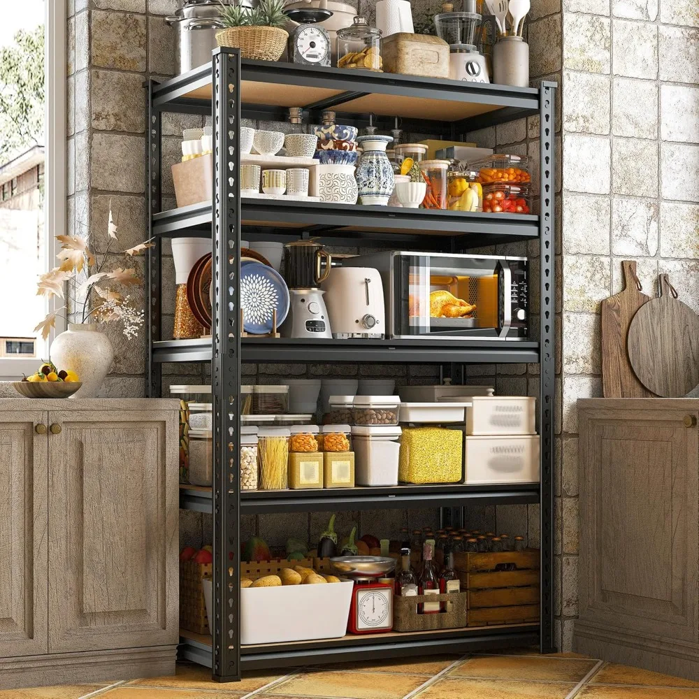 أرفف جراج معدنية شديدة التحمل مكونة من 5 طبقات، سعة 2020 رطلًا، مثالية للتخزين في المرآب والمخزن والخزانة والمطبخ #6