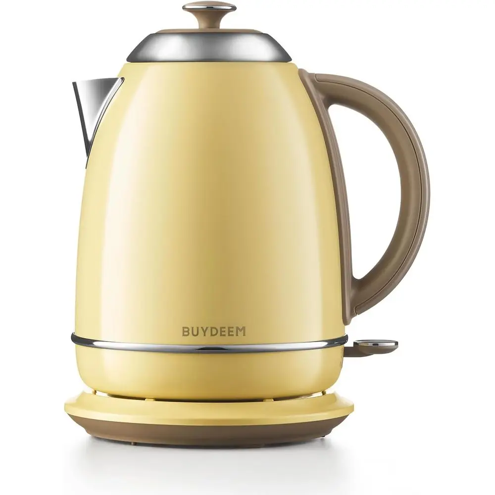 

1.7L Stainless Steel Electric Tea Kettle with Auto Shut-Off and Boil Dry Protection, Swivel Base Hot Water Boiler in Mellow Yell
