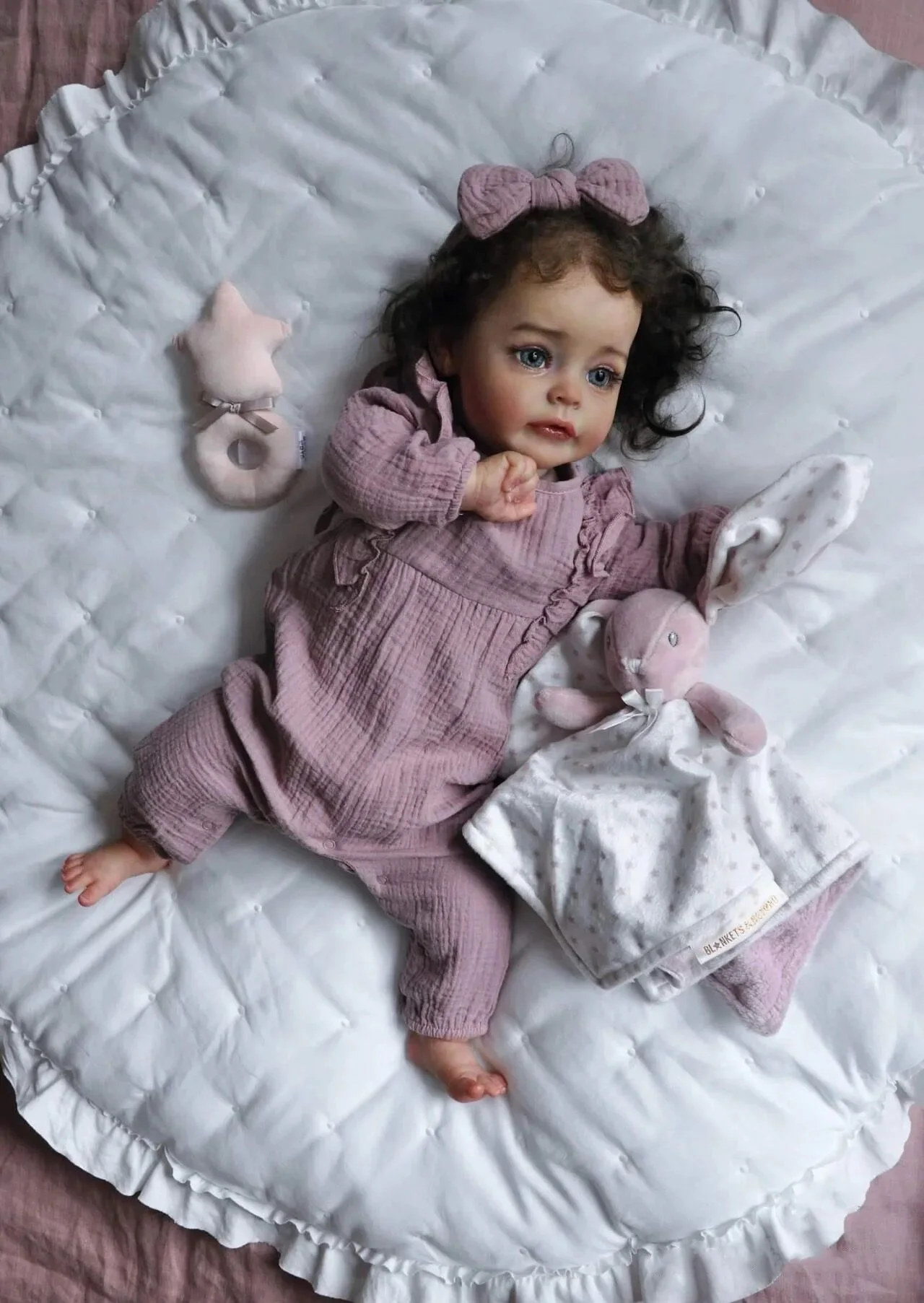 

NPK 24inch Already Painted Finished Doll Reborn Baby Girl Princess Sue-Sue 3D Skin Visible Veins Hand Rooted Hair