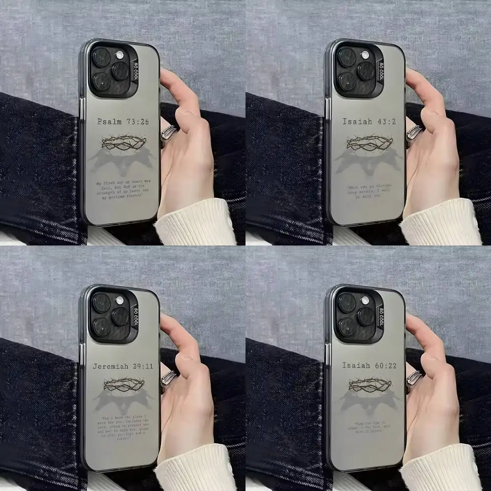 

Isaiah Jeremiah Psalm Jesus Bible Phone Case For iPhone 17,16,15,14,13,12,11,Pro,Max,Plus,E,SE4,Air,Mini Black IMD Cover