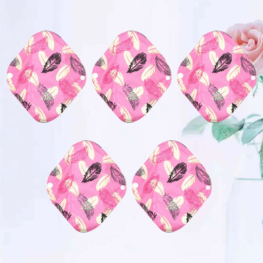 

5 Pcs Reusable Sanitary Pads for Women Washable Menstrual Napkins Night Use Cotton Towel