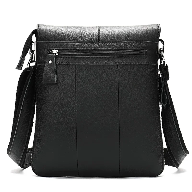 MVA Men\'s Genuine Leather Shoulder Bag Cover & Zipper Leather Crossbody Bags for Men Messenger Bag Men Shoulder Bags Male Flap