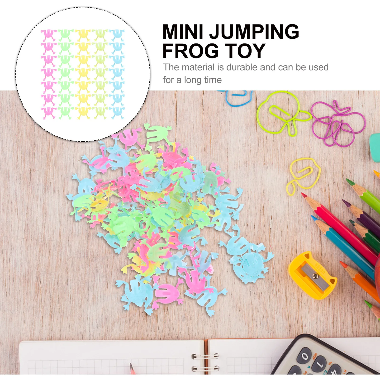 200Pcs Jumping Frogs Colorful Random Leap Pressing Plaything Kids Party Favors Birthday Educational Plastic Jumping Frogs