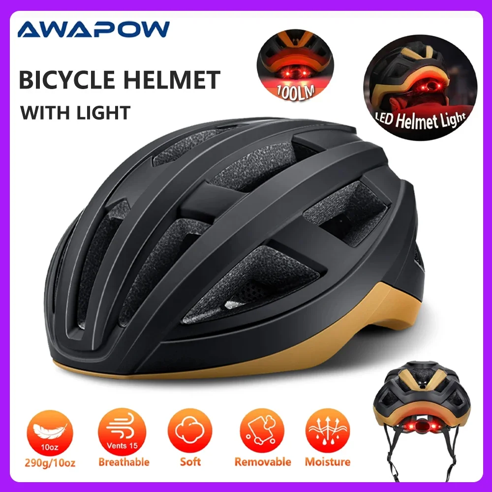

Bicycle Helmet MTB Ride LED Rear Tail light Racing Road Bike Helmet Men and Women Outdoor Sports Cycling Motorcycle Safety Cap