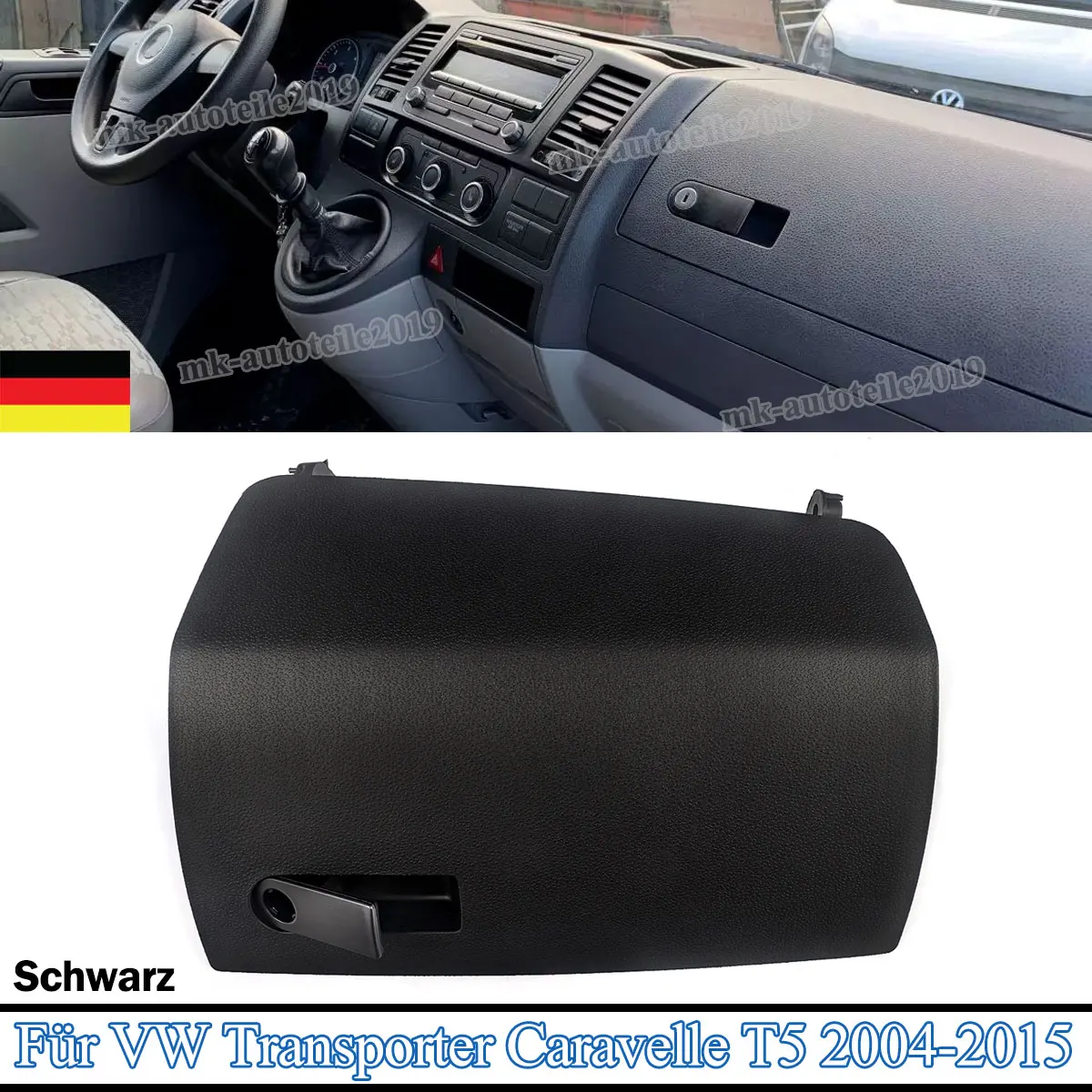 MAGICKIT 1Pcs Glove Box Cover Lid flap glove compartment cover for VW T5 7H black 2004-2015 CAR Accessories TOOLS