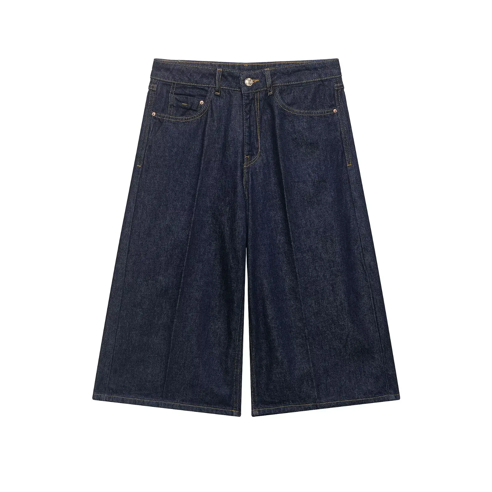 

WOMEN 2026 Summer New Fashion Denim Long Shorts Retro High Waist Side pocket All-match Casual Chic Female Short Pants Mujer