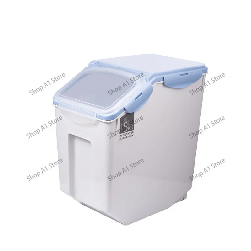 10/15kg Large Rice Tank Kitchen Grain Storage Box Sealed Moisture-proof Plastic Pet Food Storage Container Mildew Grain Bucket