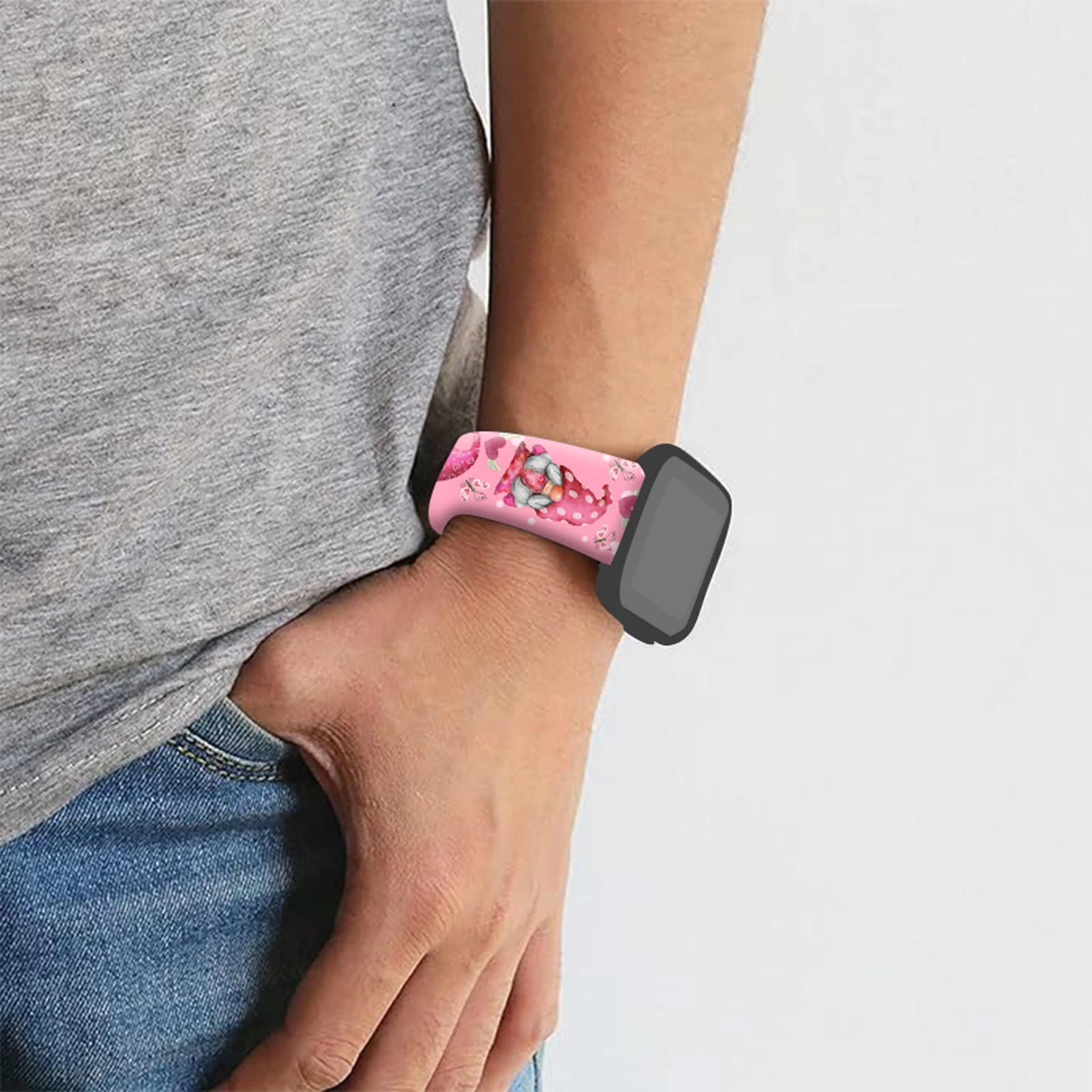حزام مطبوع على شكل قزم لعيد الحب لساعة أبل 11 10 9 سوار من السيليكون قابل للاستبدال لساعة iWatch 46/44/42 مللي متر