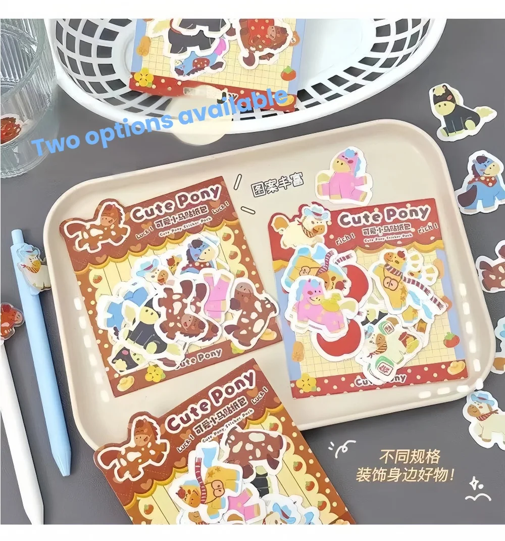 

Набор из 20 милых наклеек с пони, мультяшные стикеры на год Лошади, креативные наклейки для творчества, украшения для мобильных телефонов, материалы для декора