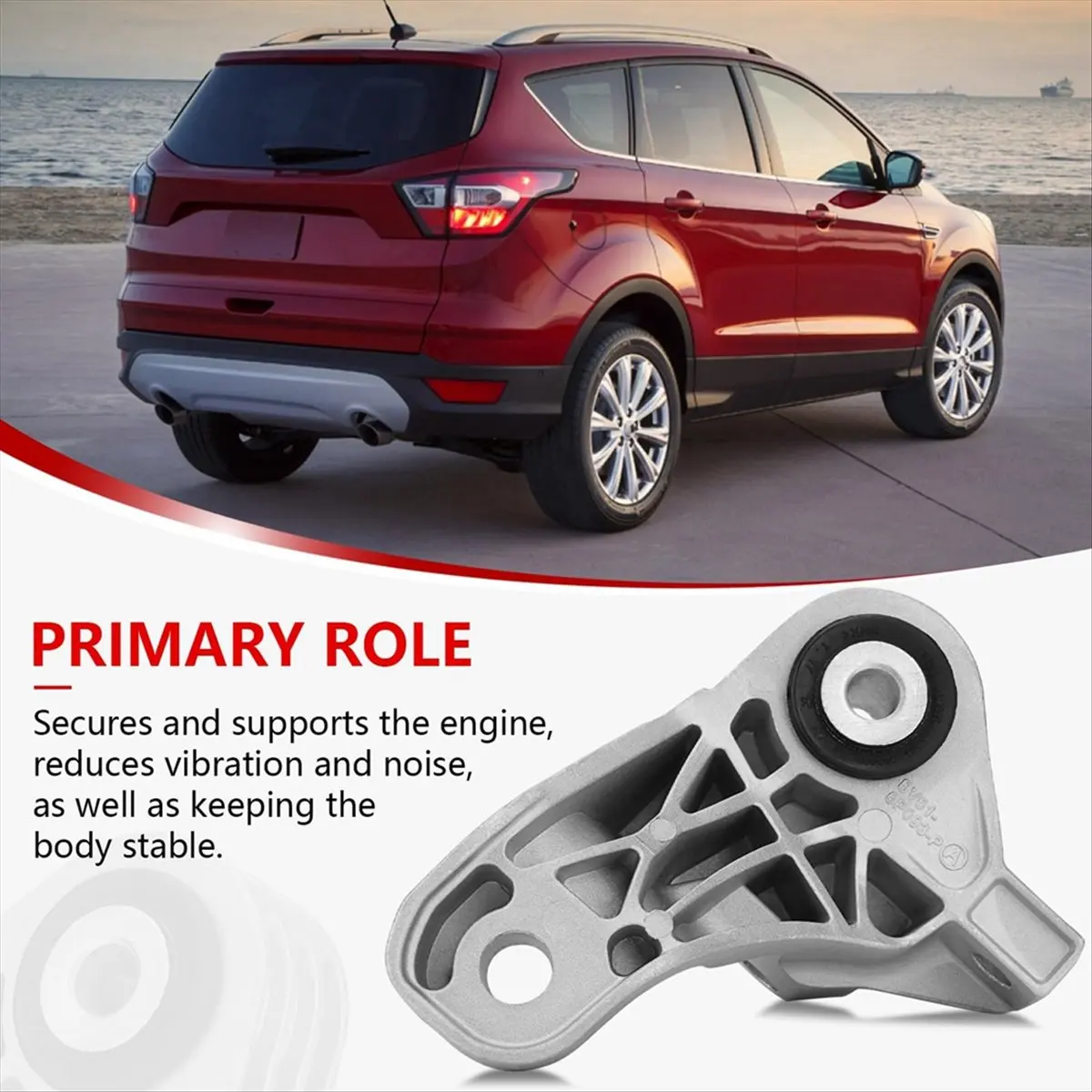 11-Gearbox Foot Rubber Gearbox Mounting Bracket AT BV6Z6E042C BV616P093PA BV61-6P093-PA for Ford Escape Kuga Focus Lincoln