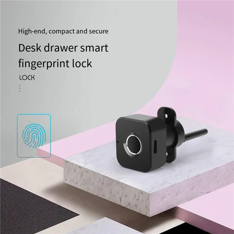 

【Buy Now】2X Smart Fingerprint Cabinet Lock-Keyless Black Biometric Lock For Anti-Theft Security,Suitable For Doors,Drawers