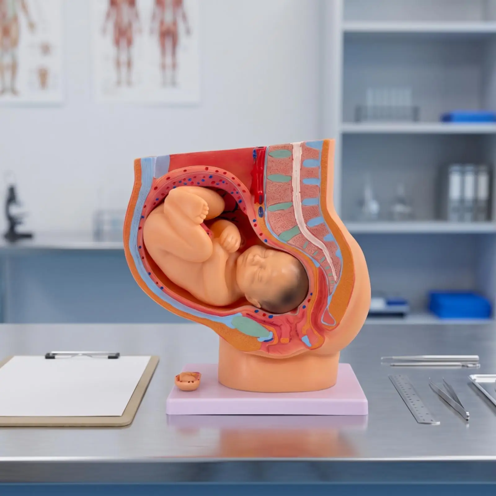 PVC Uterus Anatomy Model Educational Pregnancy Display Fetus Development for Classroom Instruction and Professional Health