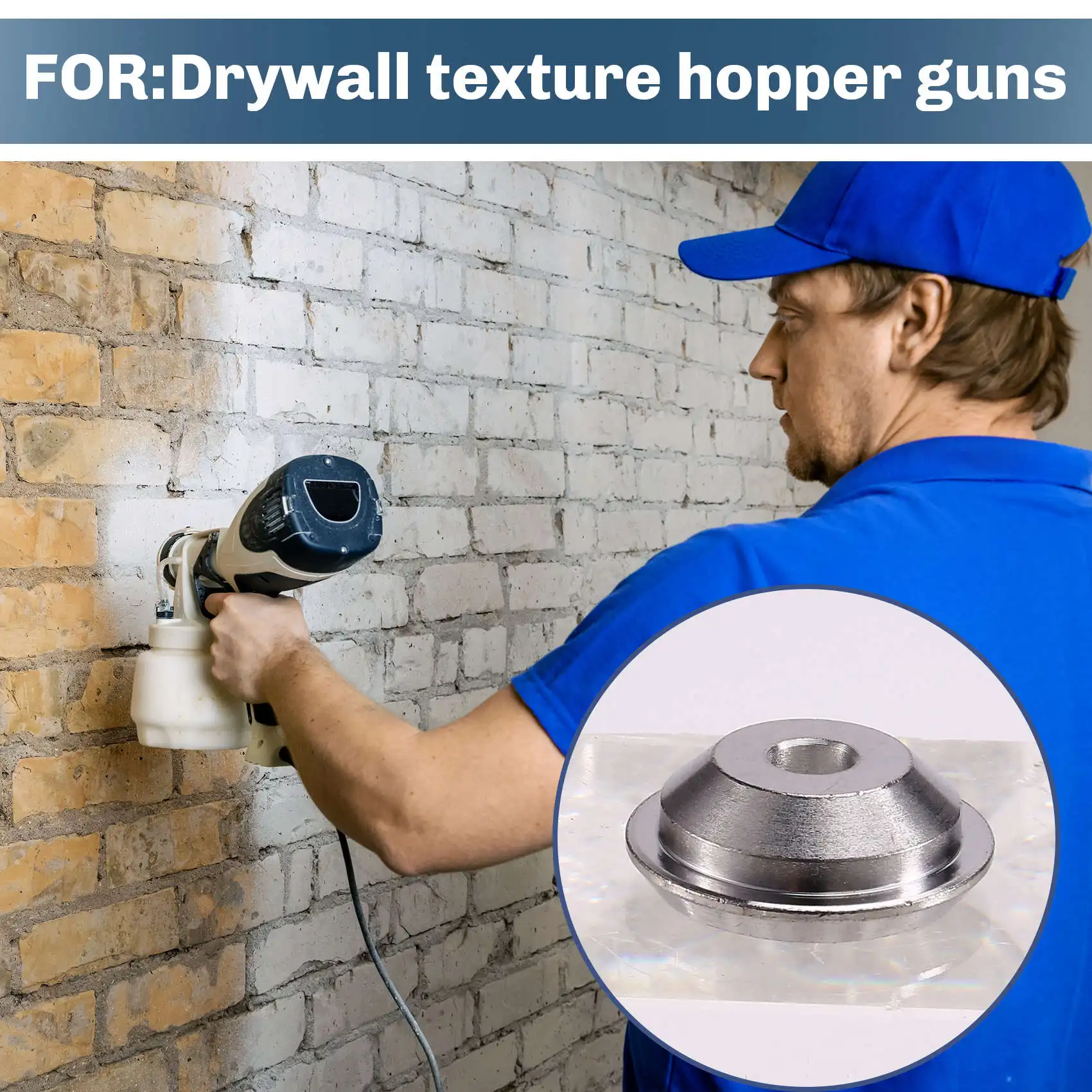 O novo conjunto de ponta de orifício de pulverizador de textura, 3 pontas de bico, colar rosqueado para máquina de funil de drywall Wal-Board Texture-Pro 200