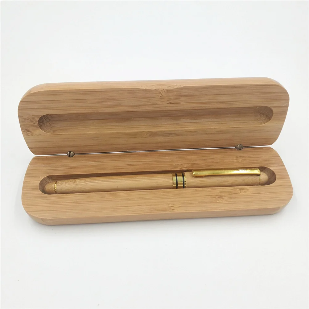 

Bamboo Ballpoint Pen Set Gift Case Smooth Writing For Office School Stationery Signature Calligraphy Pens For