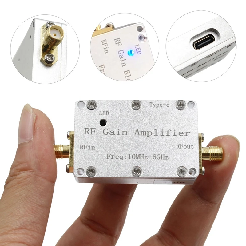 1Pcs LNA 10M-6Ghz RF Gain Amplifier High Flatness RF Power Amplifier Drive Signal Receiver 433M 1.2G 1.5G 2.4G 5.8G