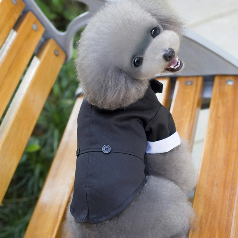 

Dog Tuxedo Suit for Puppy with Red Bow Tie Cute Costume Christmas Formal Wear Pet Dog Suit Outfit Puppy Tuxedo Jacket
