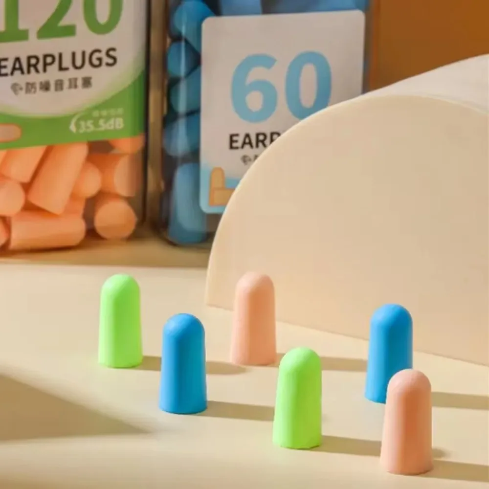 10/24/60pcs Comfortable Earplugs Antinoise Ear Plugs Sleep Noise Reduction Ear Protector for Sleep Soft Foam Earplugs Anti-Noise