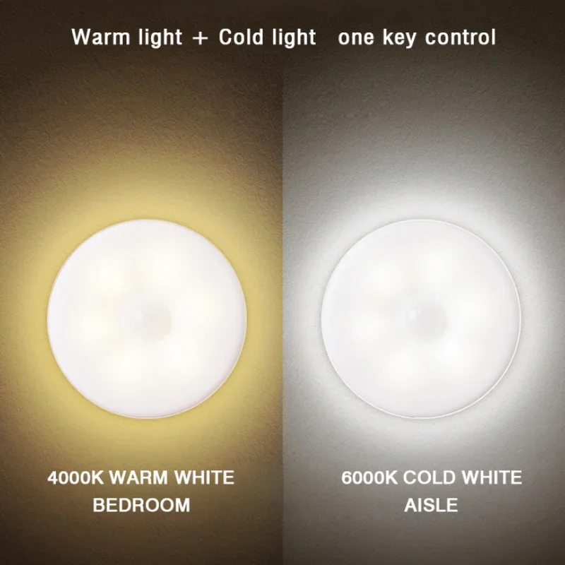 Xiaomi Youpin Two-color Sensor LED Night Light Wireless Energy-saving Rechargeable LED Human Body Induction Bedroom Wall Lamp