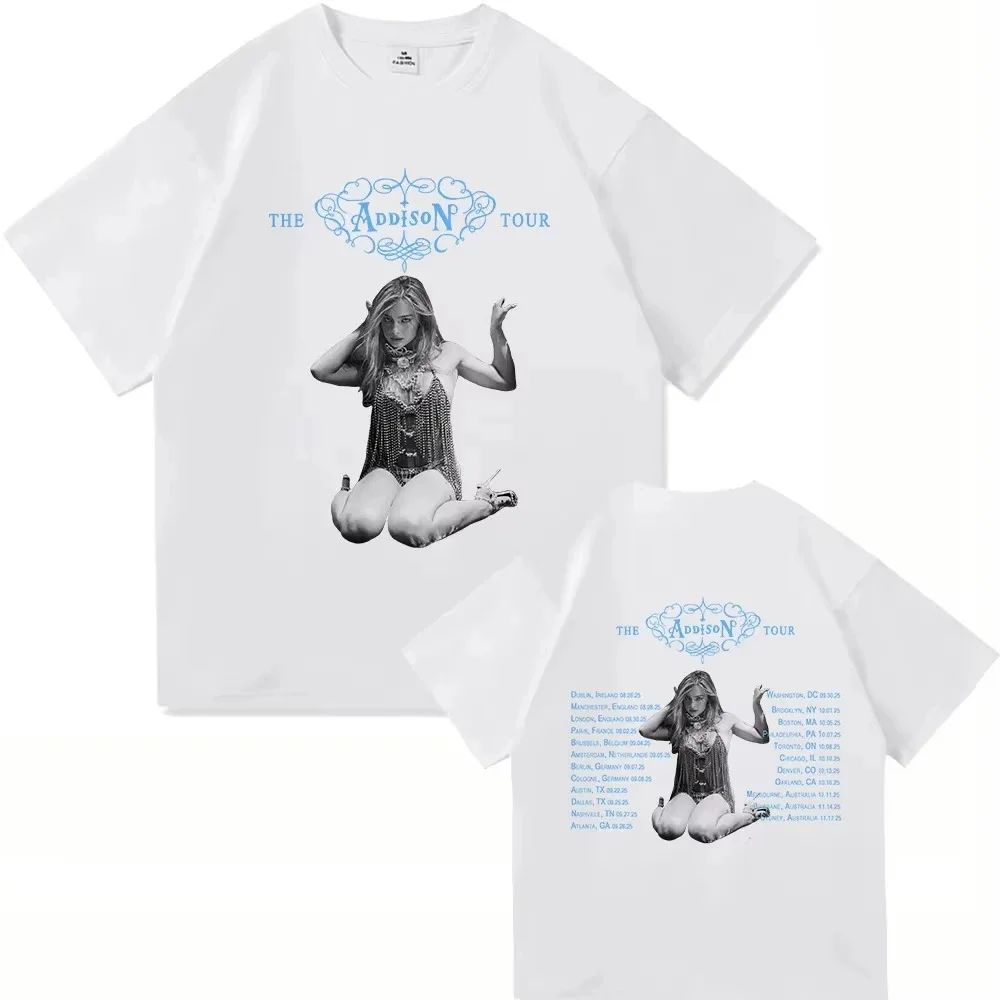 أديسون راي هاراجوكو جرافيك طباعة تي شيرت الرجال النساء العصرية الشارع الشهير س الرقبة قصيرة الأكمام التي شيرت ملابس مريحة القطن عادية #2