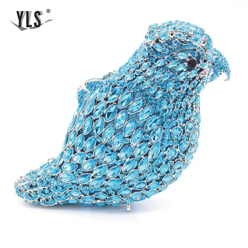 Vintage women's new unique handbag fashion wholesale bird rhinestone handbag and wallet wedge bridal wallet