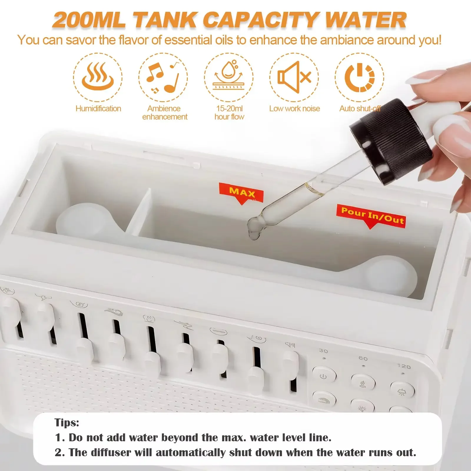 4-in-1 Bluetooth HIFI Speaker, LED Speaker with White Noise, Sleep Aid, Night Light, Humidifier, Machine with 8 Natural Sounds