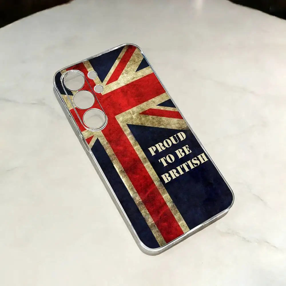 The Culture-E British National Flag  Clear Hard Phone Case For Samsung S25,24,23,22,30,21,10,9,Ultra,Plus Transparent Cover