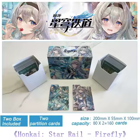 Anime Game Honkai: Star Rail Firefly Deck Box Yugioh OCG Pokemon PTCG Trading Cards PVC Storage Box 160+