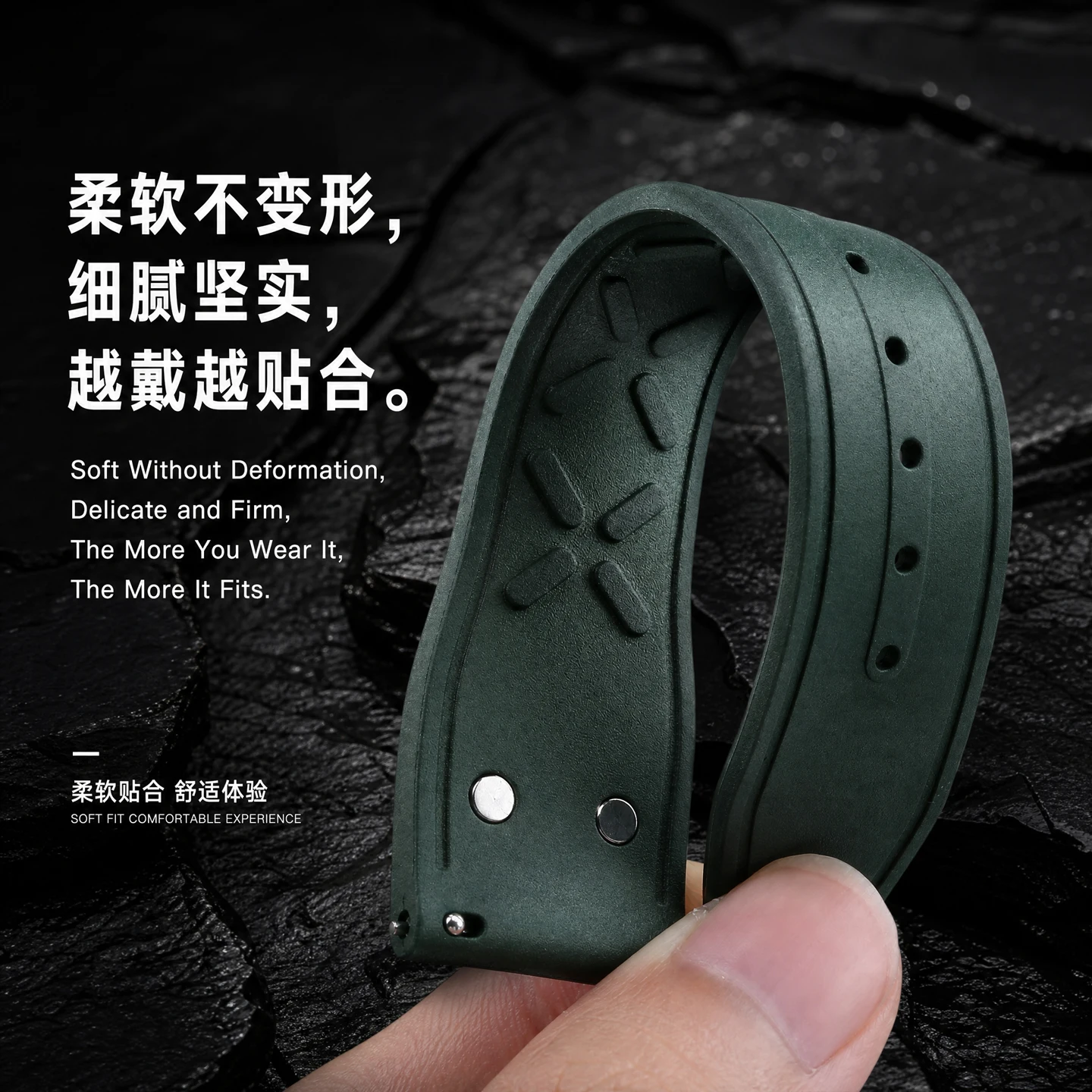 Rivet Pilot Fluororubber Watch Strap Compatible with IWC Longines Hamilton Breitling Flight Timing Watch Strap 20 21 22MM