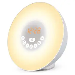 Practical Desk Alarm Clock Wake Up Light Smart Alarm Clock Touch Control Desktop Simulation Sunrise Alarm Clock  Time Display