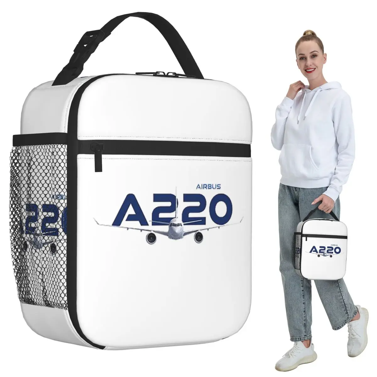 Bolsa térmica para el almuerzo Airbus A220 para niños, caja térmica para la escuela, caja térmica para alimentos, contenedor portátil para almuerzos