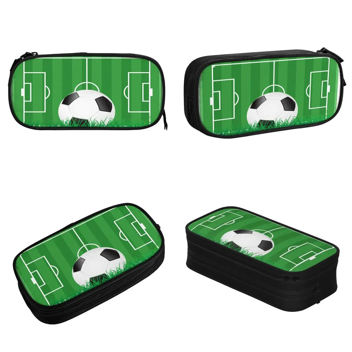 Imagem -02 - Estojo de Lápis de Futebol para Crianças Bolas Fofas Caneta Esportiva Bolsas de Lápis Grande Capacidade Lápis Cosméticos