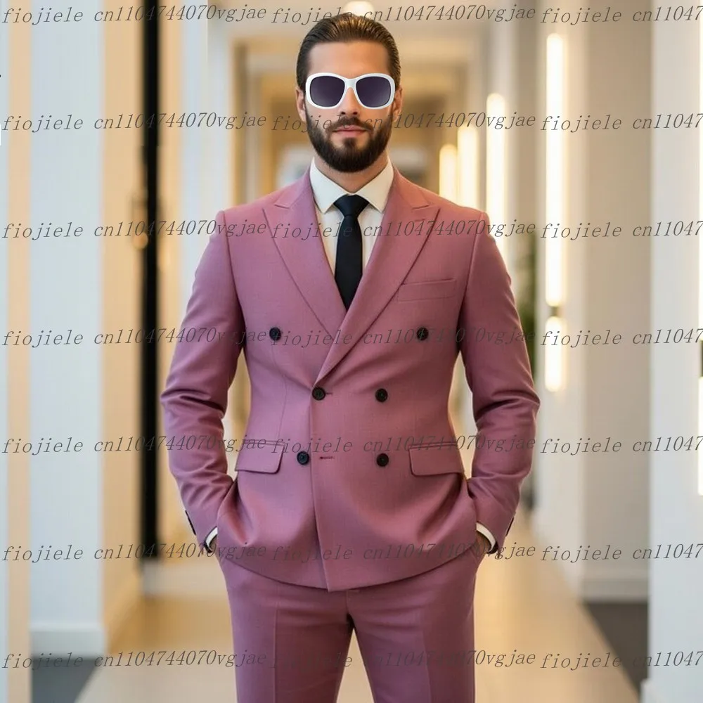 

Для торжественных случаев, темно-розовый мужской костюм, свадебная вечеринка, жених, жених, деловой выпускной, мужские смокинги на заказ, комплект из 2 предметов, куртка, брюки