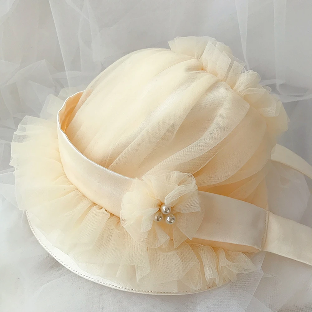 エレガントなボンネットキャップヴィンテージロリータビクトリア朝のレースフリル帽子コスプレアクセサリー