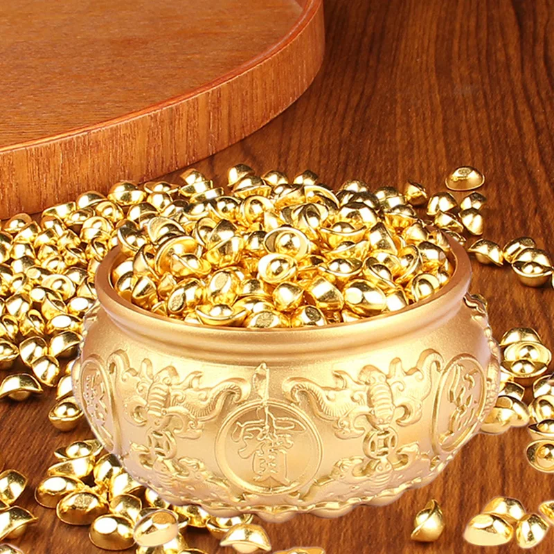 Cornucopia Feng Shui Treasure Bowl Brass Copper Wealth Figurine Attract Wealth Treasure Bowl With Gold Ingots Home Decor Crafts