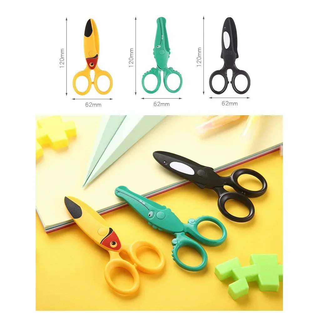 1 pz Cartoon Plastic Knife Cutter forbici di sicurezza forbici per animali carini per bambini carta fai da te lavoro manuale arte forniture scolastiche per ufficio