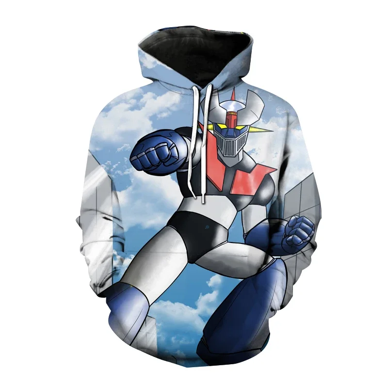 Harajuku Hoodie Unisex Top Coat Clothing Anime Robot Hoodie Mazinger Z 3D Printed Sweatshirt Men's and Women's Street Jacket