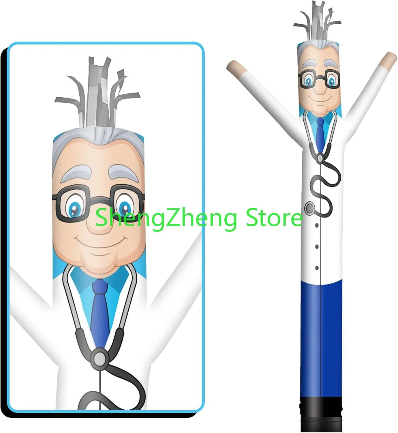 1Pcs 20FT Tall Doctor Inflatable Tube Man Wacky Wavy Dancing Guy for Outdoor Decoration (Blower Not Included)