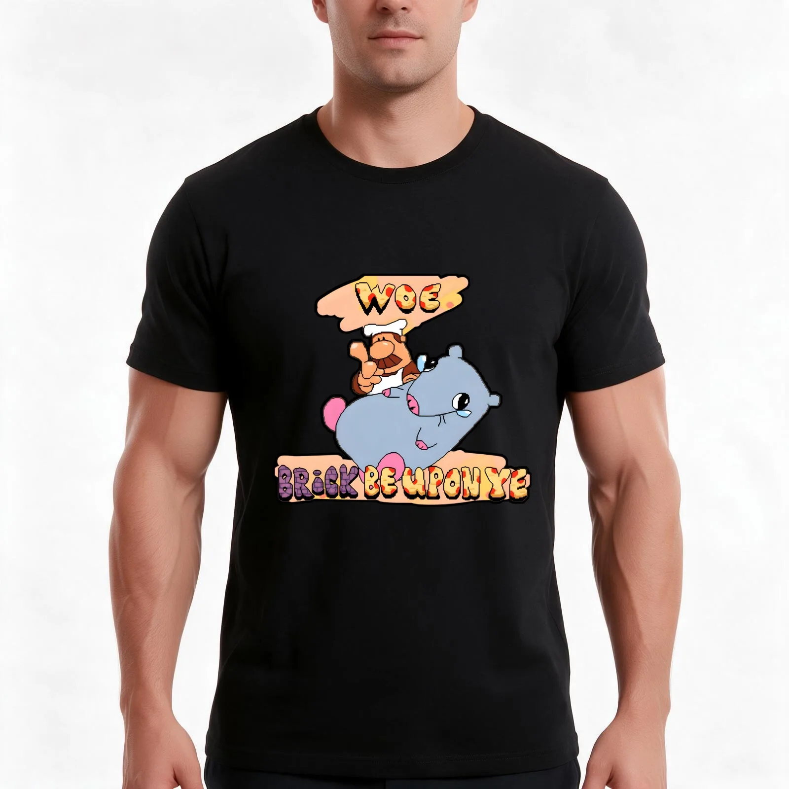 Peppino Spaghetti 2 T-Shirt, Summer Casual Cotton Tee, Oversized Streetwear Tops, Vintage Graphic Print, Loose Fit Short Sleeve