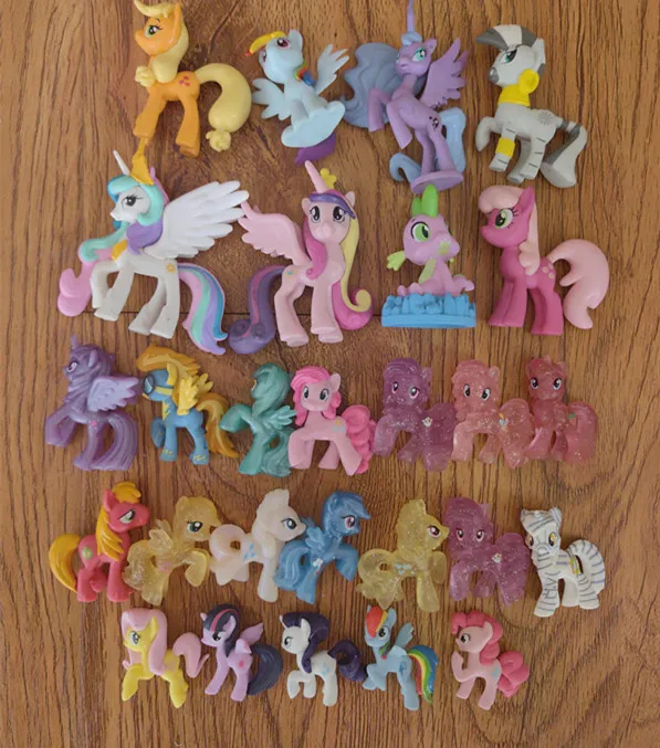 lovely  mini  horse Q-Version Twilight Sparkle Fluttershy Pinkie Pie Doll Gifts Toy Model Anime Figures Collect