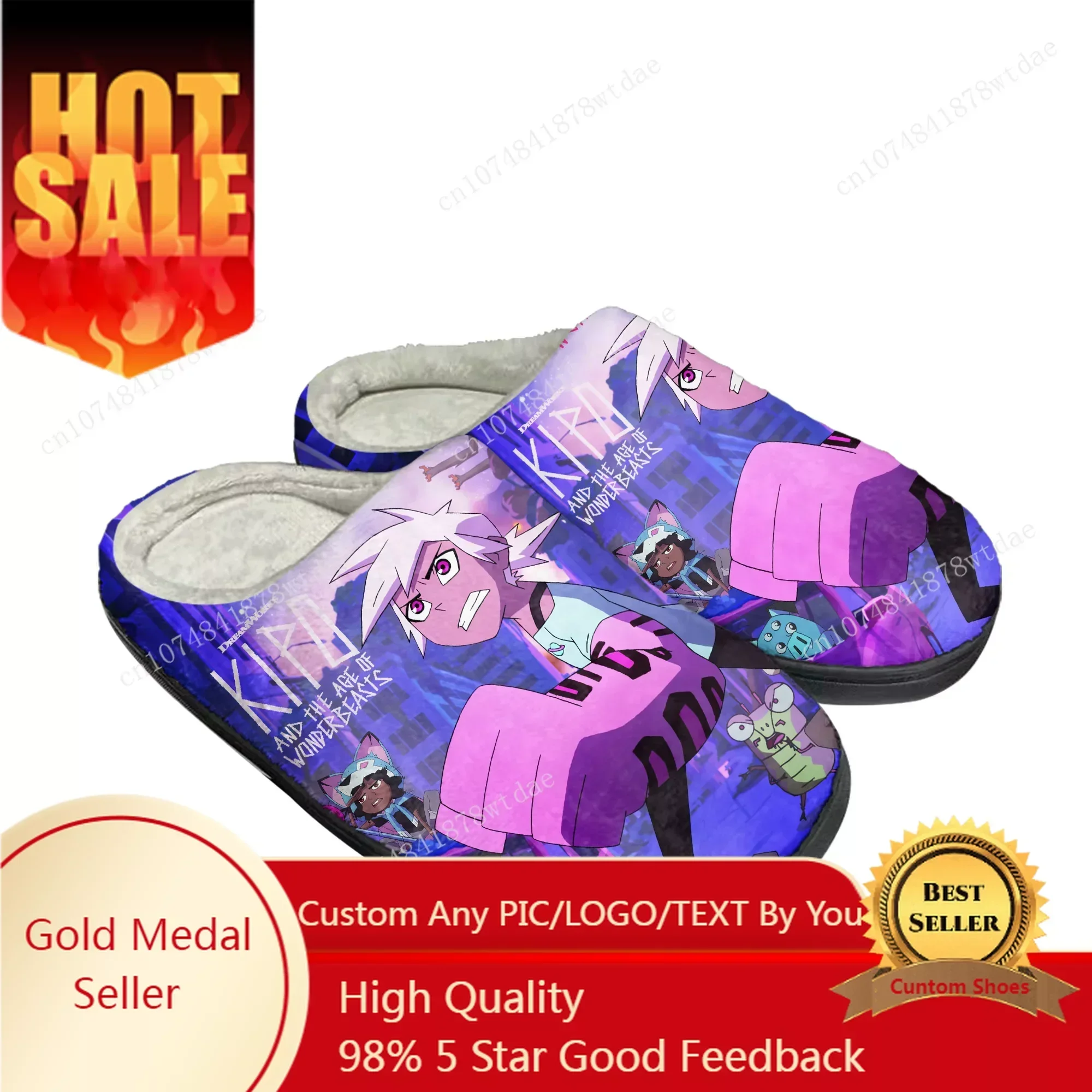 

Kipo And The Age Of Wonderbeasts Home Cotton aldult Slippers Plush Bedroom Casual Keep Warm Shoes Custom Thermal Indoor Slipper