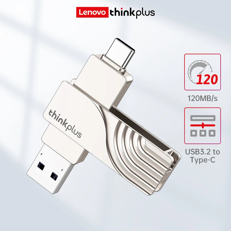 ThinkPlus for Lenovo USB Flash Drive 3.0 Type A Type C 3.1 128GB Pen Drive for PC Andriod Smartphone Memory Stick Storage U Disk