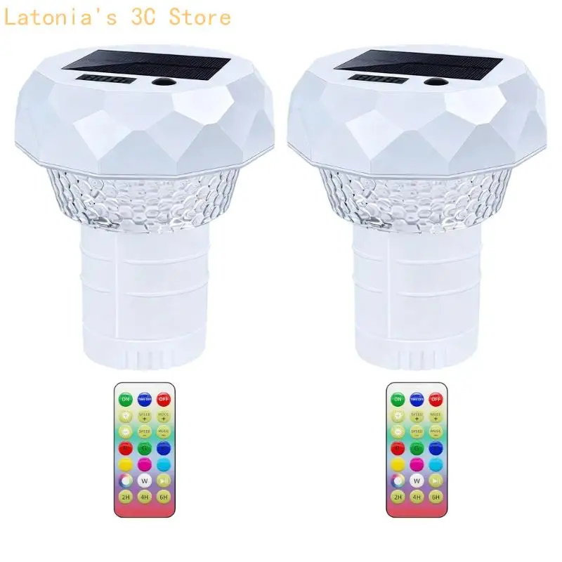 Spa Temperature Light with Handheld Remote Floating for Pool Use X3UB