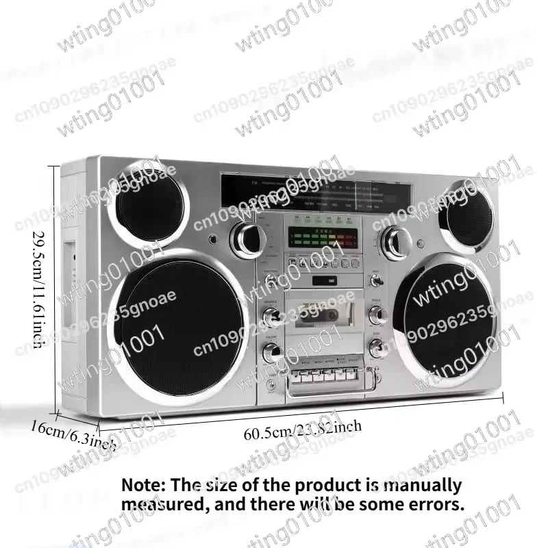 for Vintage Old Man FM Radio Bluetooth Audio Wireless Tape Recorder CD Player