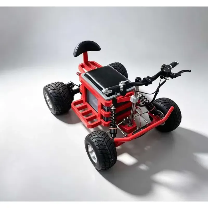Adult Electric Kart With Towable Cargo Trailer Aluminum Alloy Wheel Hub Backrest Foot Pegs Offroad Vehicle