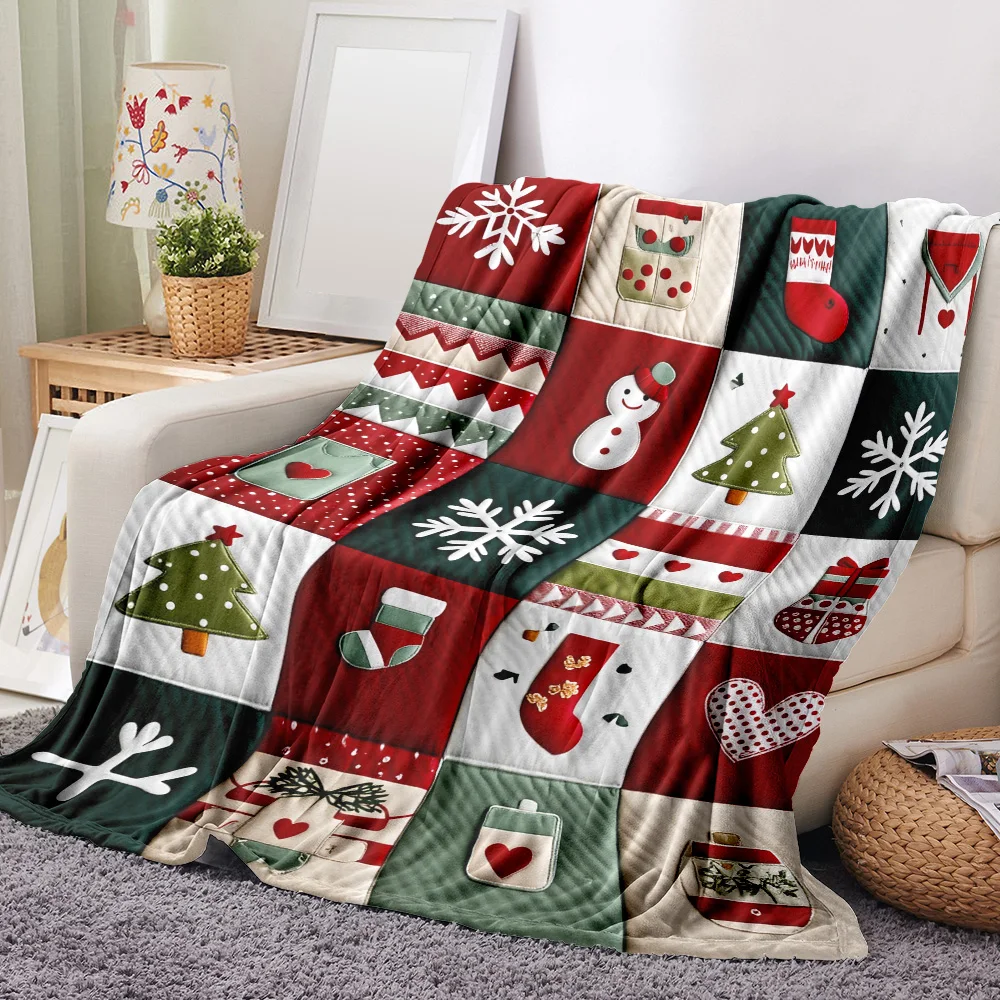 1PC Christmas Parquet Blanket — Made of soft plush flannel, lightweight and durable, it's perfect for sofas, beds or loungers. I