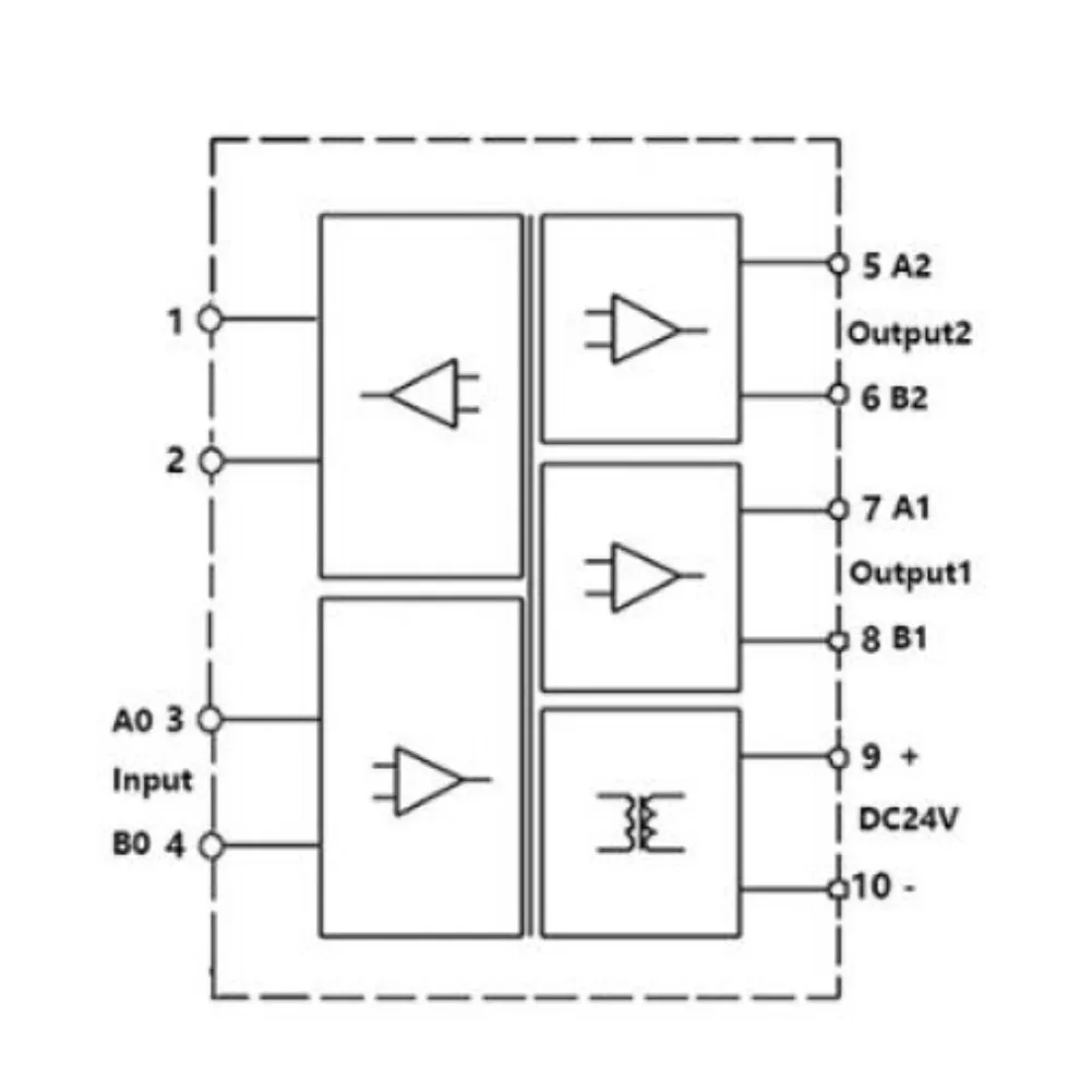 Serial Data Extender RS485 Transmitter Gray DC24V Power Supply Isolator Wide Voltage Range Low Current Consumption