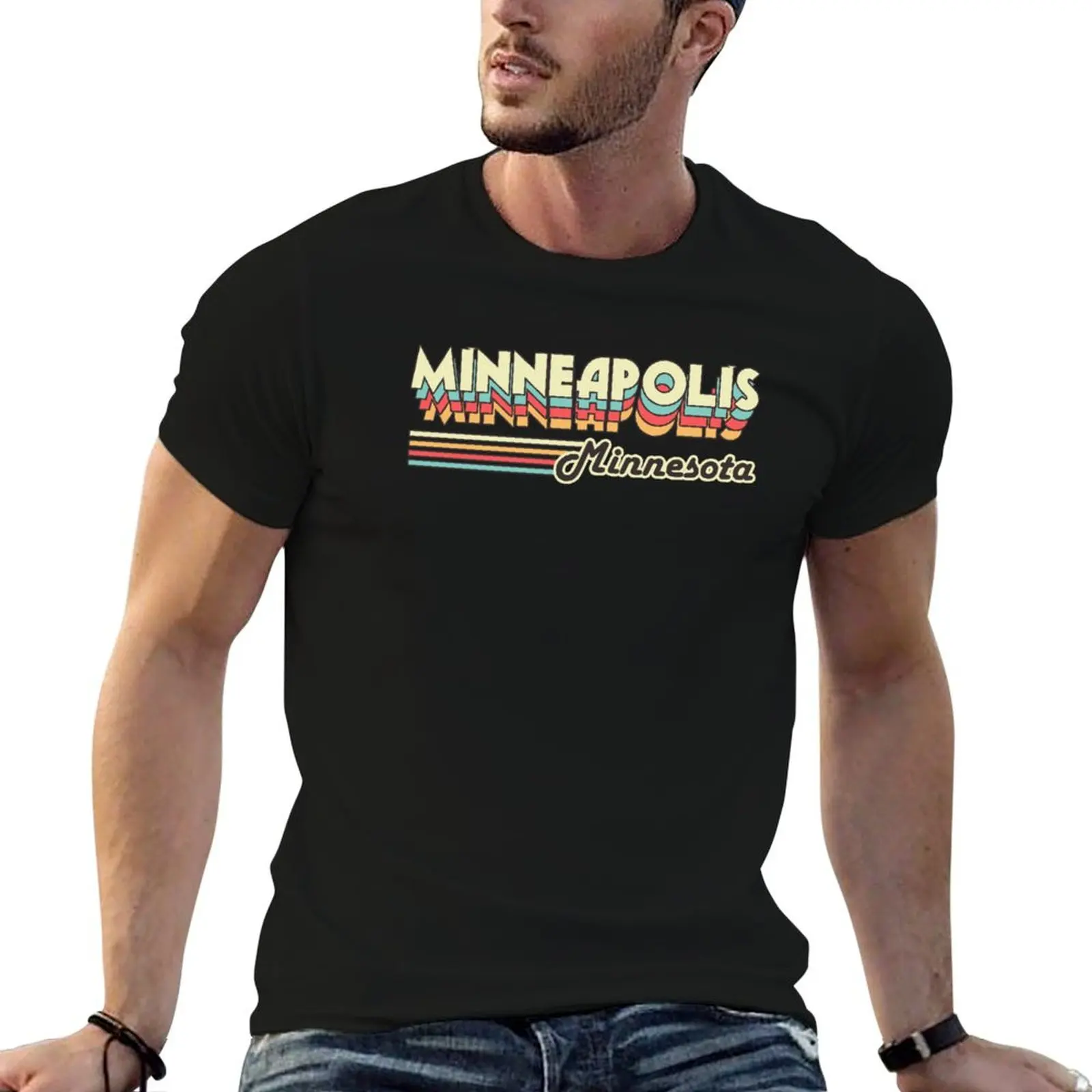 

Minneapolis town retro T-Shirt men t shirt cotton 100% t shirt men 100% cotton luxury brand T-Shirt