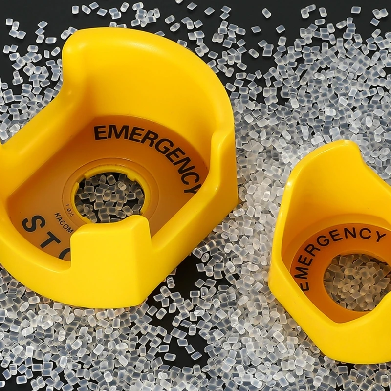 Emergency Stop Button Guard Cover, Yellow Plastic Warning Shell for Control Cabinets, Machinery Equipment, and Button Areas D2RD