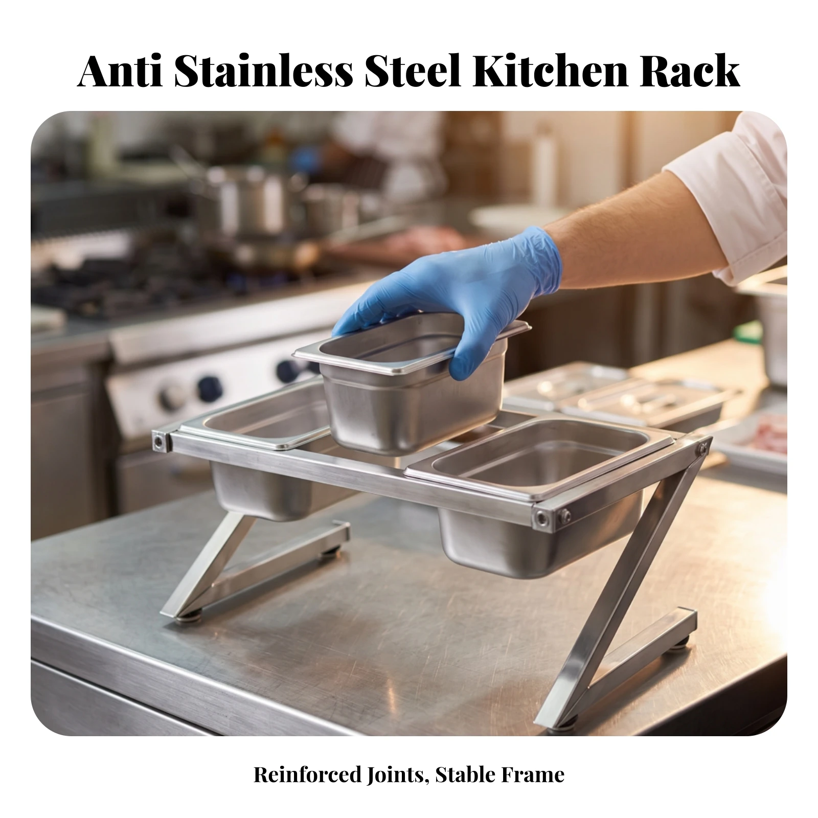 Countertop Condiment Holder Sturdy Stainless Steel Condiment Rack Inclined Organizer Shelf Stable for Home Cooks, Kitchen