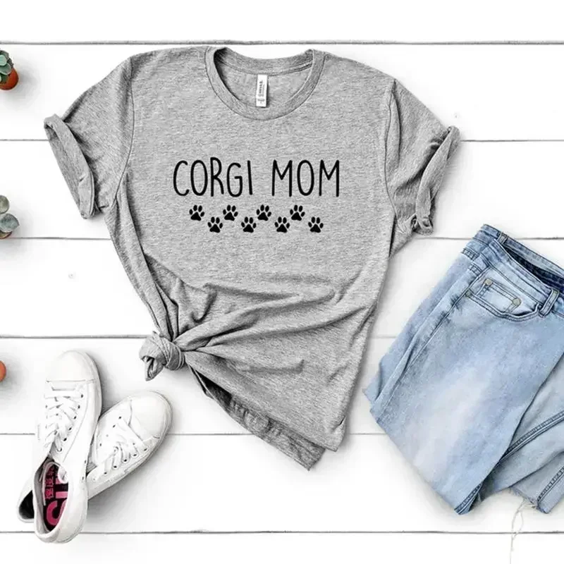 Womens Love Corgi T shirt Funny Pet Puppy Dog Mom Animal Lover Gift Graphic Tee